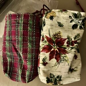 Longaberger Little Shopper Reversible Drawstring Gift bags Set of 6 bags
